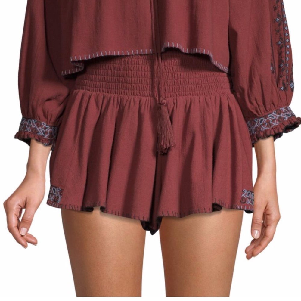 Free People Smocked High-Rise Shorts